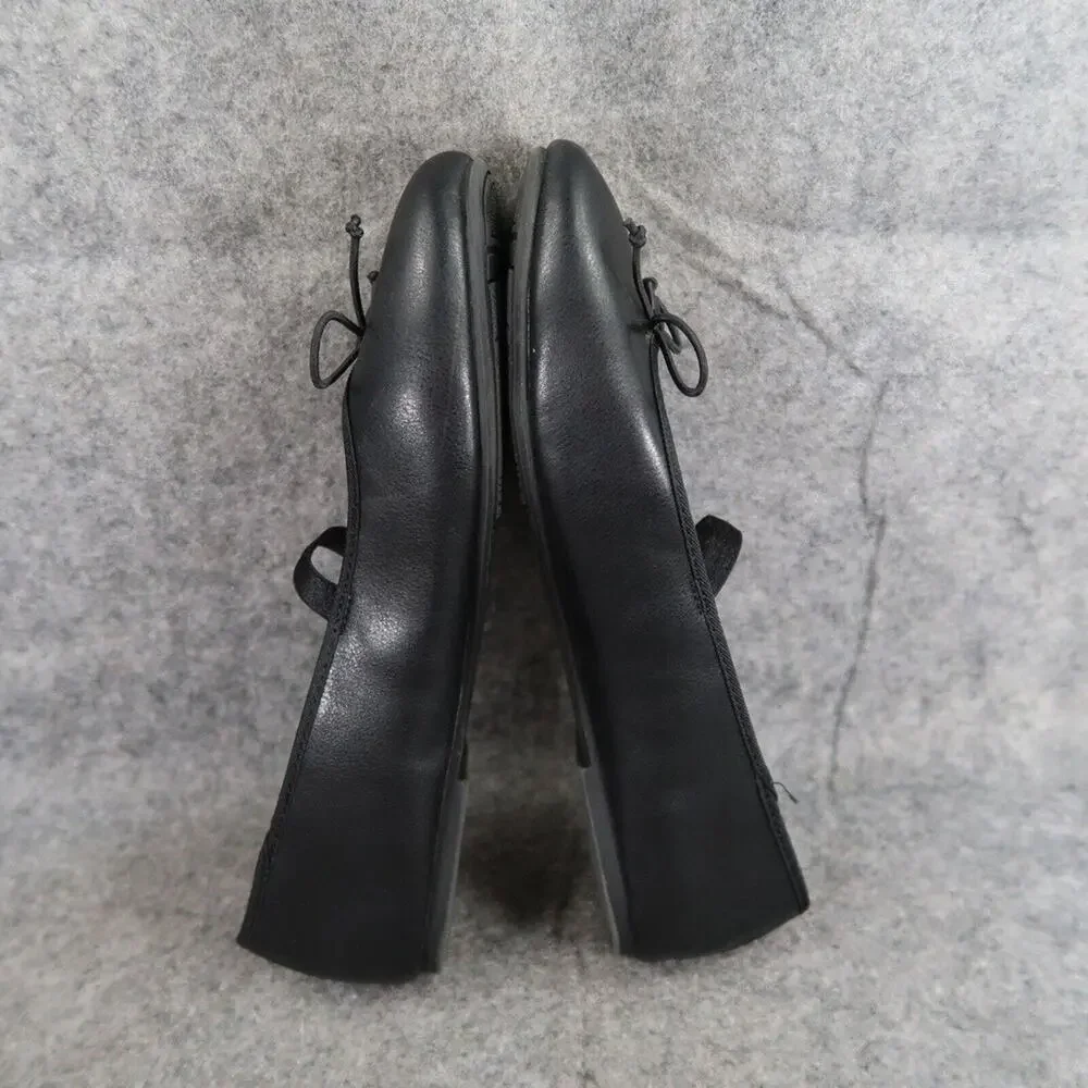 Wonder Nation Shoes Kids 4 Ballet Flats Bow Black Foot Strap Classic Girls Dress